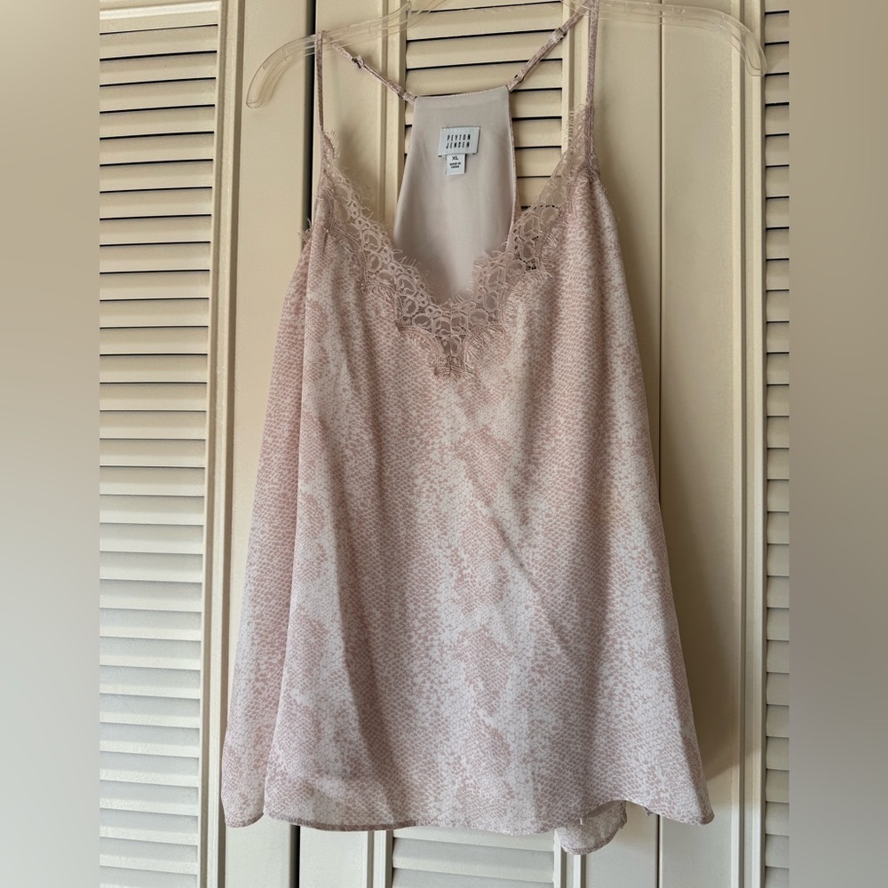 Peyton Jensen Pink Snake Skin Print Racer Back Top
